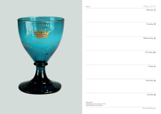Week 21 May 2010
Monday 17
Tuesday 18
Wednesday 19
Thursday 20
Friday 21
Saturday 22
Sunday 23
The Art Fund Diary 2010
William Absolon
Drinking glass, one of a set of eleven, c 1792–3
Norwich Castle Museum and Art Gallery
 