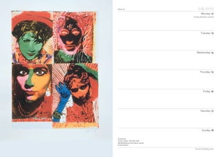 Week 29 July 2010
Monday 12
Tuesday 13
Wednesday 14
Thursday 15
Friday 16
Saturday 17
Sunday 18
The Art Fund Diary 2010
Chila Burman
Fly Girl in Harlem, 1996–2003, 2006
New Walk Museum and Art Gallery, Leicester
© Chila K Burman
Holiday (Northern Ireland)
 