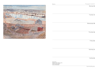 Notes
Week 34 August 2010
Monday 16
Tuesday 17
Wednesday 18
Thursday 19
Friday 20
Saturday 21
Sunday 22
The Art Fund Diary 2010
Edward Bawden
September: 8:30pm (Newhaven), 1935
Towner Art Gallery, Eastbourne
© Estate of Edward Bawden
 