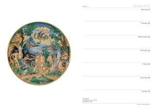 Notes
Week 42 October 2010
Monday 11
Tuesday 12
Wednesday 13
Thursday 14
Friday 15
Saturday 16
Sunday 17
The Art Fund Diary 2010
Denis Lefebvre
The Judgement of Paris, c 1630–40
British Museum, London
 