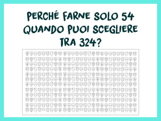 perché farne solo 54
quando puoi scegliere
tra 324?
 