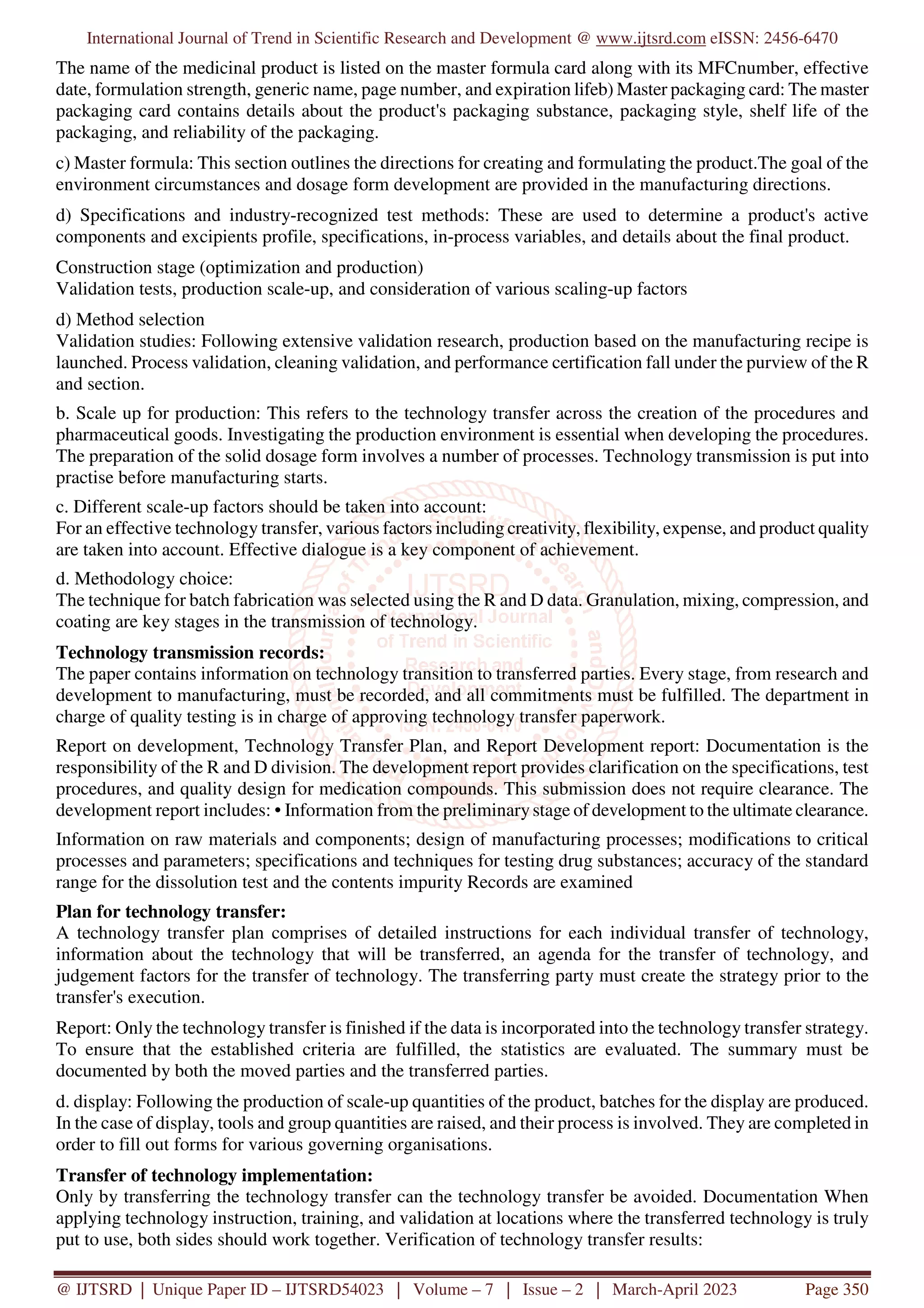 Overview of Technology Transfer in Pharmaceutical Industry | PDF ...