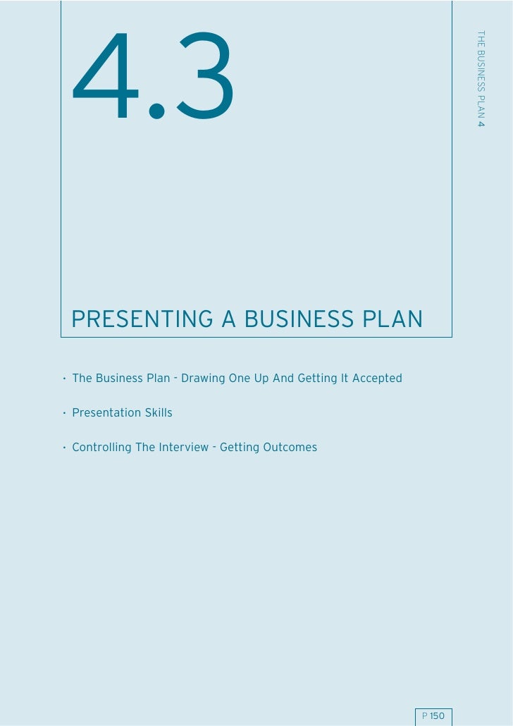 the business plan 4 43 presenting a business plan the business plan drawing one
