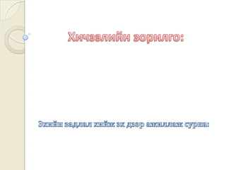 Хичээлийн зорилго:Эхийн задлал хийж эх дээр ажиллаж сурна: