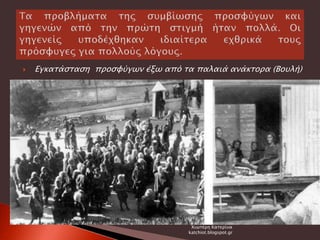  Εγκατάσταση προσφύγων έξω από τα παλαιά ανάκτορα (Βουλή)
Χιωτέρη Κατερίνα
katchiot.blogspot.gr
 