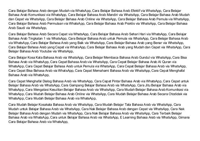 Cara Cepat Belajar Bahasa Arab Bagi Pemula