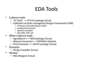 Comprehensive Fundamentals of VLSI Chip Design and EDA Tools | PPT