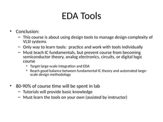 Comprehensive Fundamentals of VLSI Chip Design and EDA Tools | PPT