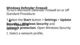 Firewall configuration and different types of firewall | PPTX