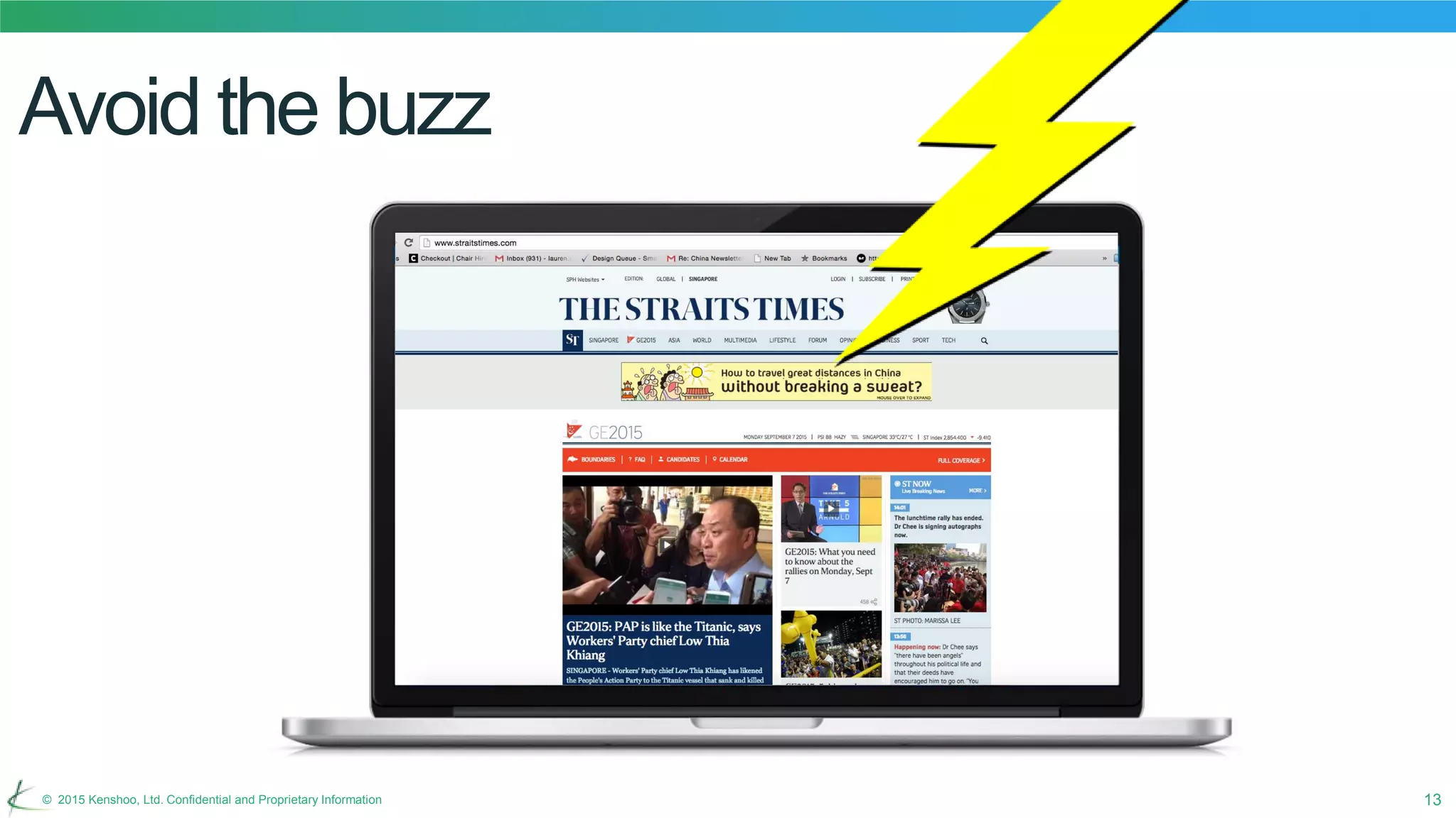 13© 2015 Kenshoo, Ltd. Confidential and Proprietary Information
Avoid the buzz
 