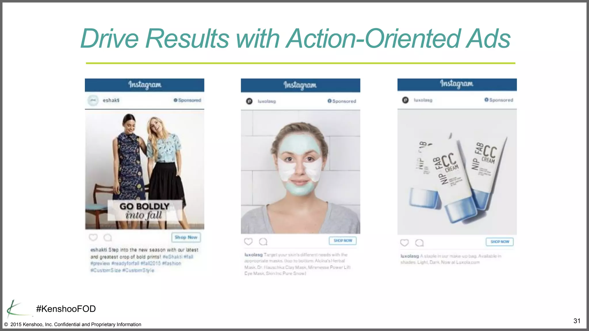 31© 2015 Kenshoo, Inc. Confidential and Proprietary Information
#KenshooFOD
Drive Results with Action-Oriented Ads
 