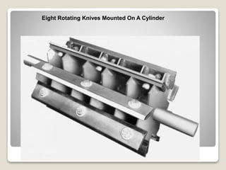 Eight Rotating Knives Mounted On A Cylinder
 
