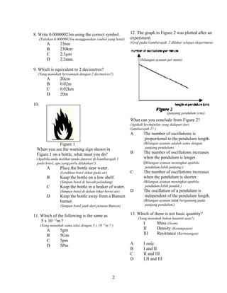 Latihan Sains Tingkatan 1