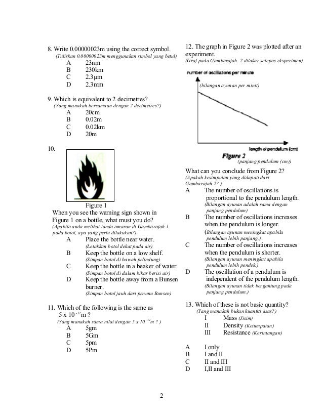 Contoh soalan sains tingkatan 1