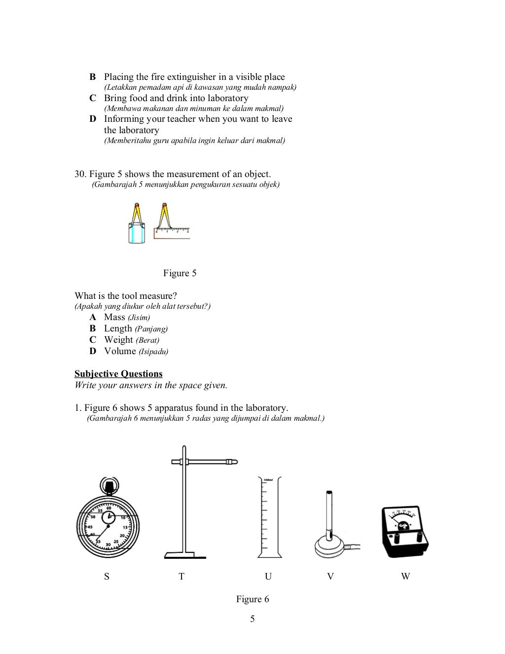 Latihan Sains Tingkatan 1