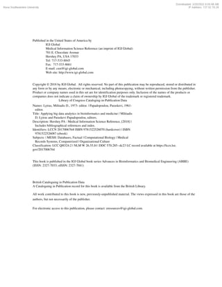 Applying Big Data Analytics in Bioinformatics and Medicine 1st Edition ...