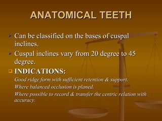 Cuspal Ridges selection of teeth | PPT