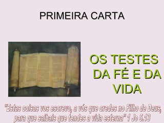 3ª carta mostra como era a vida da Igreja neste
período:
Aparentemente boa parte do ministério era feita
por pregadores itinerantes, que ficavam um
pouco em cada lugar.
• Procedimento que lhes possibilitava abusos
como o de viverem às custas do povo.
• O surgimento de “czares” na Igreja está no
comentário a respeito de Diótrefes (3Jo 9,10).
Veja a Tabela de religiões e seitas na aba
“artigos” no site www.escolabiblicavirtual.com.br
 
