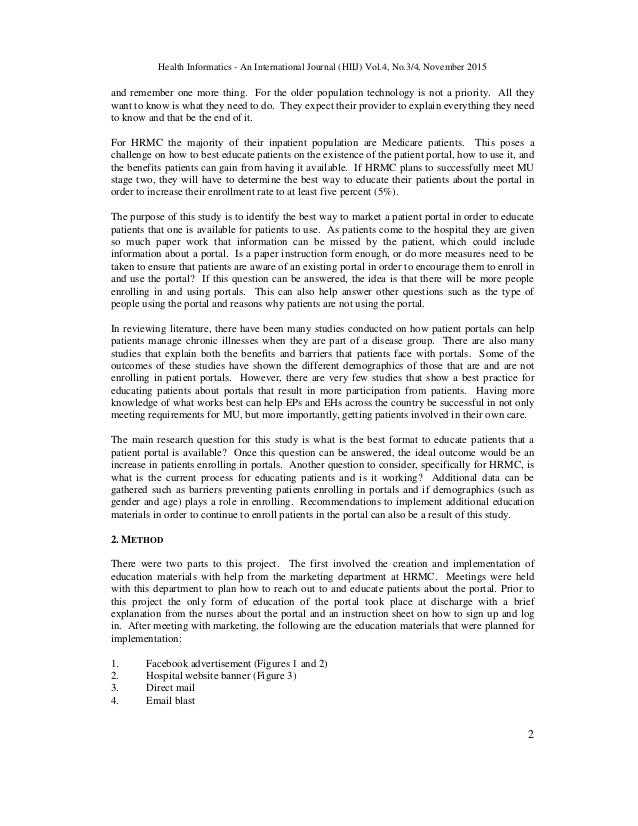 Evaluating The Effectiveness Of Current Types Of Patient Portal Educa