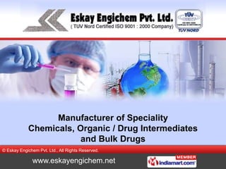Manufacturer of Speciality Chemicals, Organic / Drug Intermediates and Bulk Drugs 