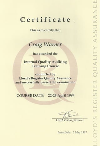 Internal Quality Auditing Training Course