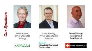 OurSpeakers
Dave Russell,
VP of Enterprise
Strategy
George Crump,
Founder and
Lead Analyst
Scott Ramsay,
VP of Consumption...