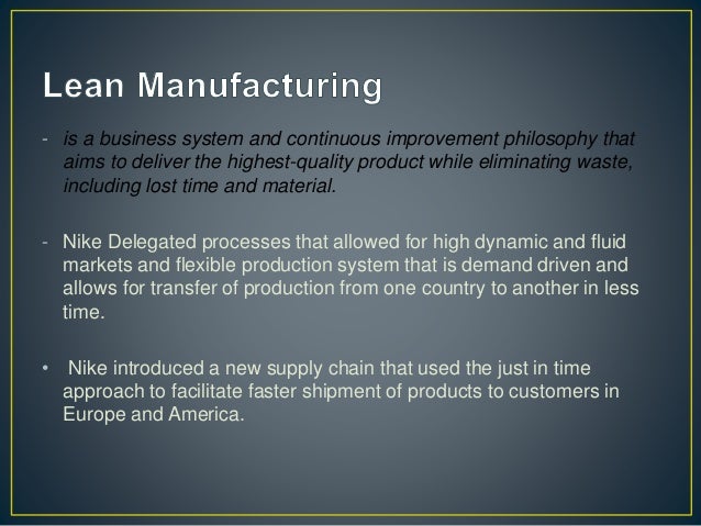 nike lean supply chain