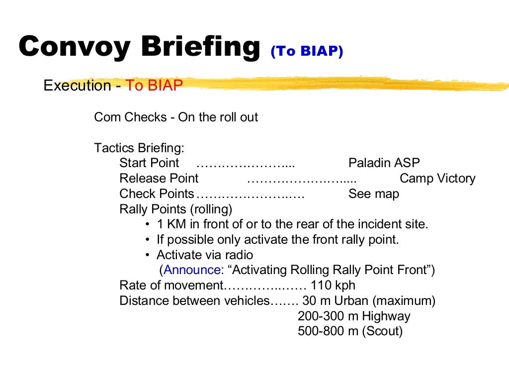BIAP Convoy Briefing 051805