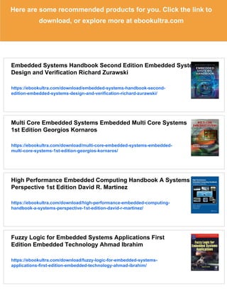 Embedded Systems Handbook 1st Edition Richard Zurawski | PDF