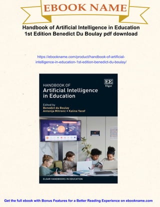 Handbook of Artificial Intelligence in Education 1st Edition Benedict ...