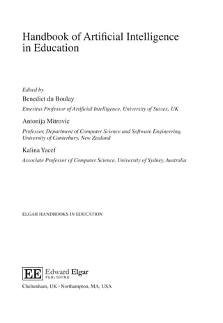 Handbook of Artificial Intelligence in Education 1st Edition Benedict ...
