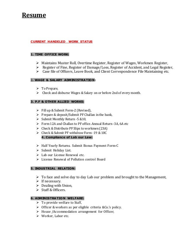 resume works