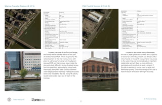 37
Team Heavy Lift VI. Potential Sites
Located just north of the Ed Koch Bridge,
this former marine transfer station is now part
of Andrew Haswell Park. There are plans for the
redevelopment of this site in conjunction with
plans to add a new ferry stop but the adjacent
elevated FDR and the tramway tower make this
site particularly difficult in terms of upland access
from the waterfront, especially for heavy loads.
Historically, there have been conflicts between
crane barges and the tramway. If adequate access
were to be cleared for this site, heavy lift activity
would need to take place out of reach of the
tramway.
Located in the middle east of Manhattan,
this site is under jurisdiction of New York City but it
is leased to ConED for privately use. Since ConEd
relies heavily on heavy lift transportation via access
to the water, they can be considered an important
stakeholder and will likely be more willing to
participate and contribute to such a project. If
this site is selected, it can be used to serve mid
Manhattan greatly. One disadvantage of this site is
that the future renovation fee might be costly.
Marine Transfer Station @ 61 St Old ConEd Station @ 74th St
LOCATION E 61st St
THE SITE:
Owner: City
Jurisdiction: NYC DOT
PMAZ: N
Current Use on Water:
Current Upland Use: Transportation/Utility
Zoning: M3-2
Land Use: Manufacturing
Subsurface Challenges: Y
Planned Development: Ferry Terminal
SURROUNDING AREAS:
Planned Development: Y
Zoning: Park, C8-4, R10
Land Use: Commercial, Park, Residence
Elevated Road Infrastructure: Y
Access to Truck Routes: Y
Turning Radius of 45' Inside
the Site
Y
Turning Radius of 45' to
Access the Site
Y but not sure
Other Elevated Structures: Pedestrian Bridge
Existing Marine Infrastructure: N
Shoreline Type: Bulkhead
Shoreline Condition: No visible damage
Water Depths: 25' - 30'
LOCATION E 74th St
THE SITE:
Owner: City
Jurisdiction: Lease to ConED (subject to futher
evaluation)
PMAZ: N
Current Use on Water: N
Current Upland Use: ConEd Building
Zoning: M3-2
Land Use: Manufacturing
Subsurface Challenges:
Planned Development: N
SURROUNDING AREAS:
Planned Development: N
Zoning: Park, C1-9, R10
Land Use: Park, Commercial, Residential
Elevated Road Infrastructure: N
Access to Truck Routes: N
Turning Radius of 45' Inside
the Site
N
Turning Radius of 45' to
Access the Site
N
Other Elevated Structures: Bridge Connector Across FDR
Existing Marine Infrastructure: N
Shoreline Type: Bulkhead
Shoreline Condition: No visible damage
Water Depths: 18'
 