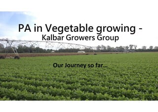 PA in Vegetable growing -
Kalbar Growers Group
Our Journey so far…
 