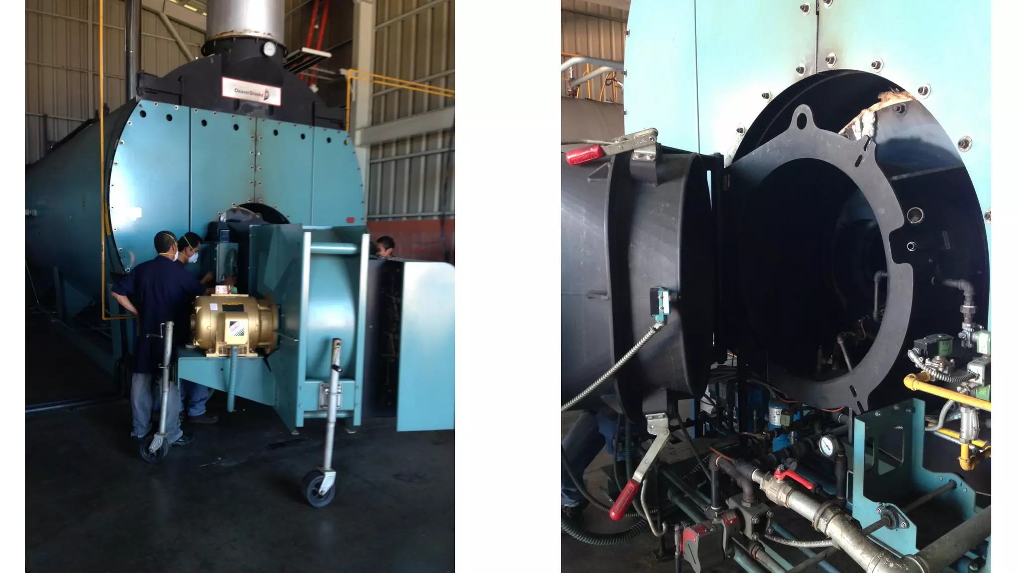 Quemado ST Johnson Instalacion 1000 HP CB High Pressure Boiler Retrofit Petenatti