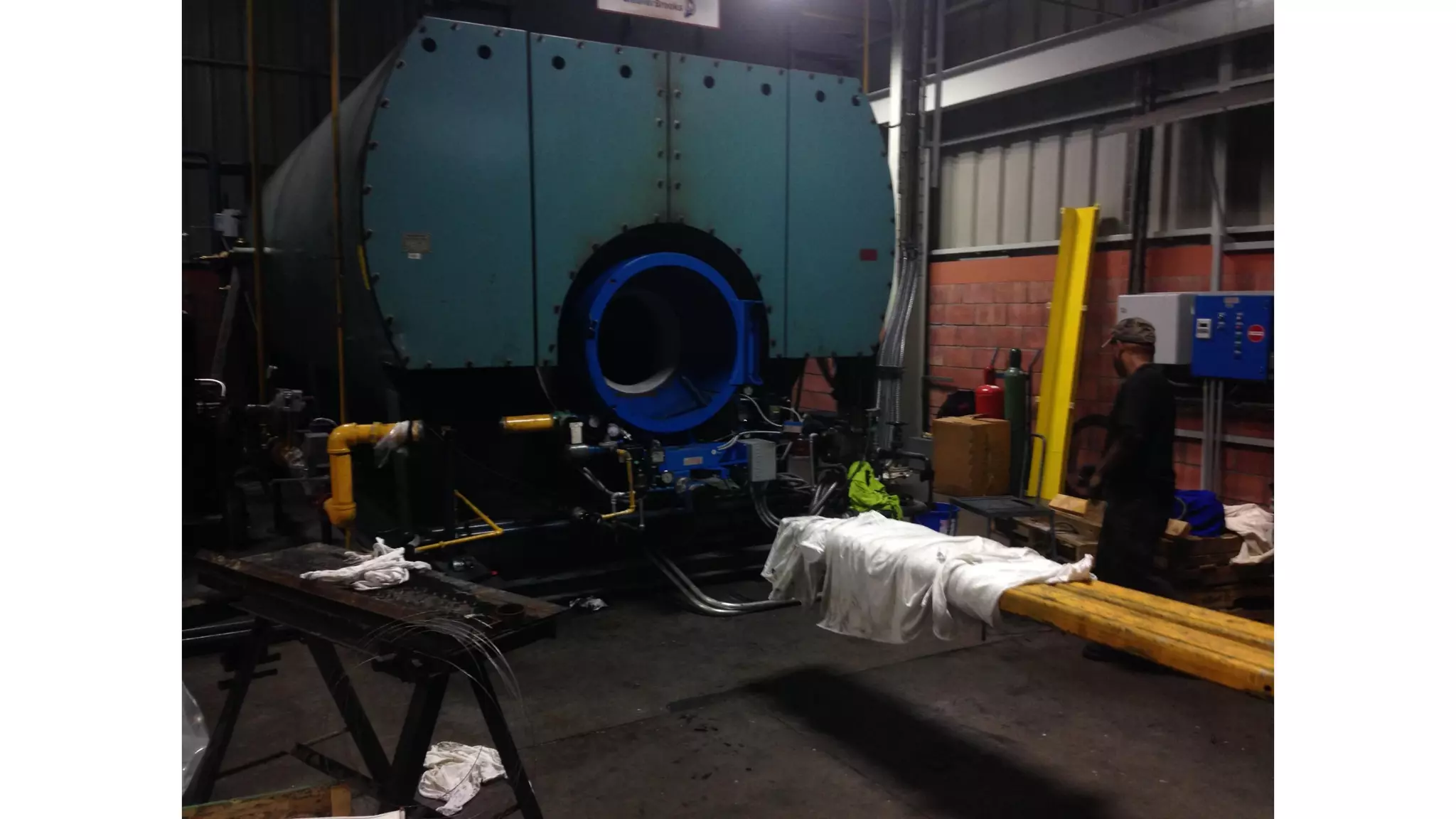 Quemado ST Johnson Instalacion 1000 HP CB High Pressure Boiler Retrofit Petenatti