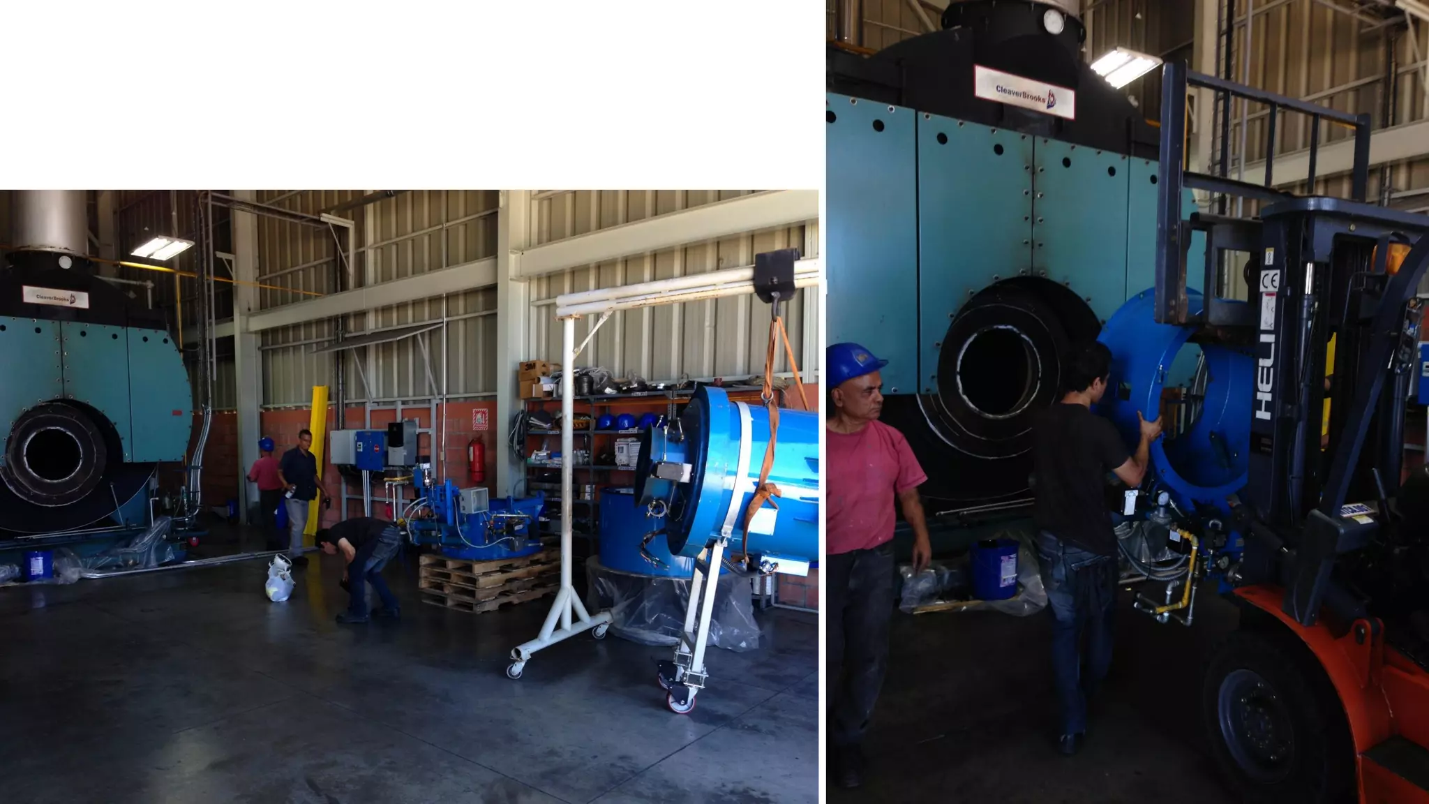 Quemado ST Johnson Instalacion 1000 HP CB High Pressure Boiler Retrofit Petenatti