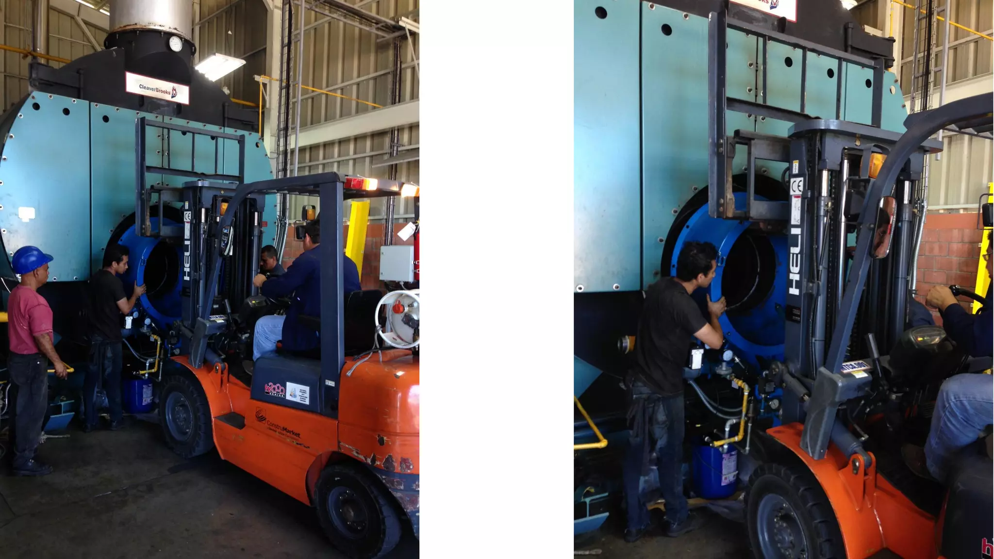 Quemado ST Johnson Instalacion 1000 HP CB High Pressure Boiler Retrofit Petenatti