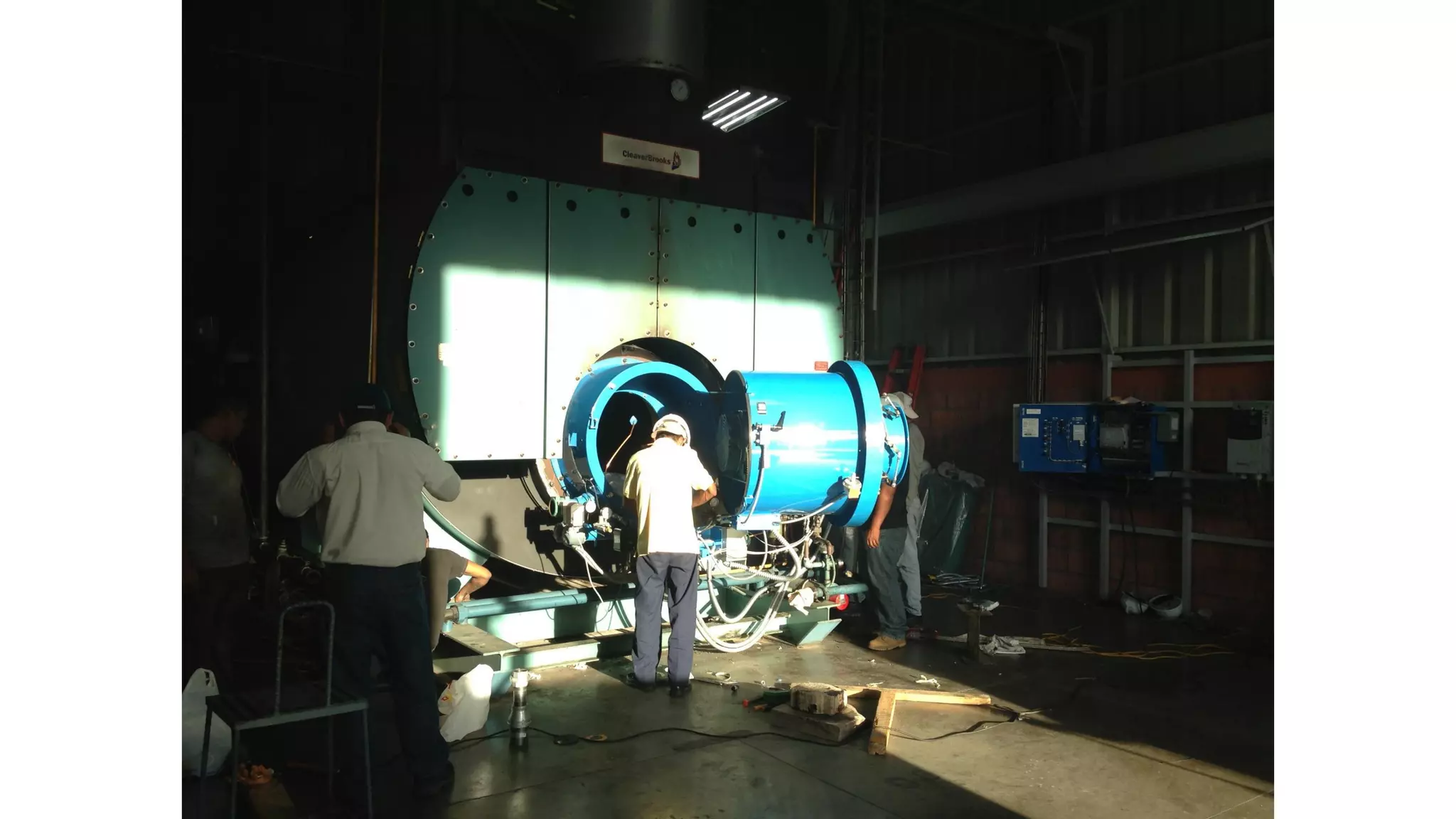 Quemado ST Johnson Instalacion 1000 HP CB High Pressure Boiler Retrofit Petenatti