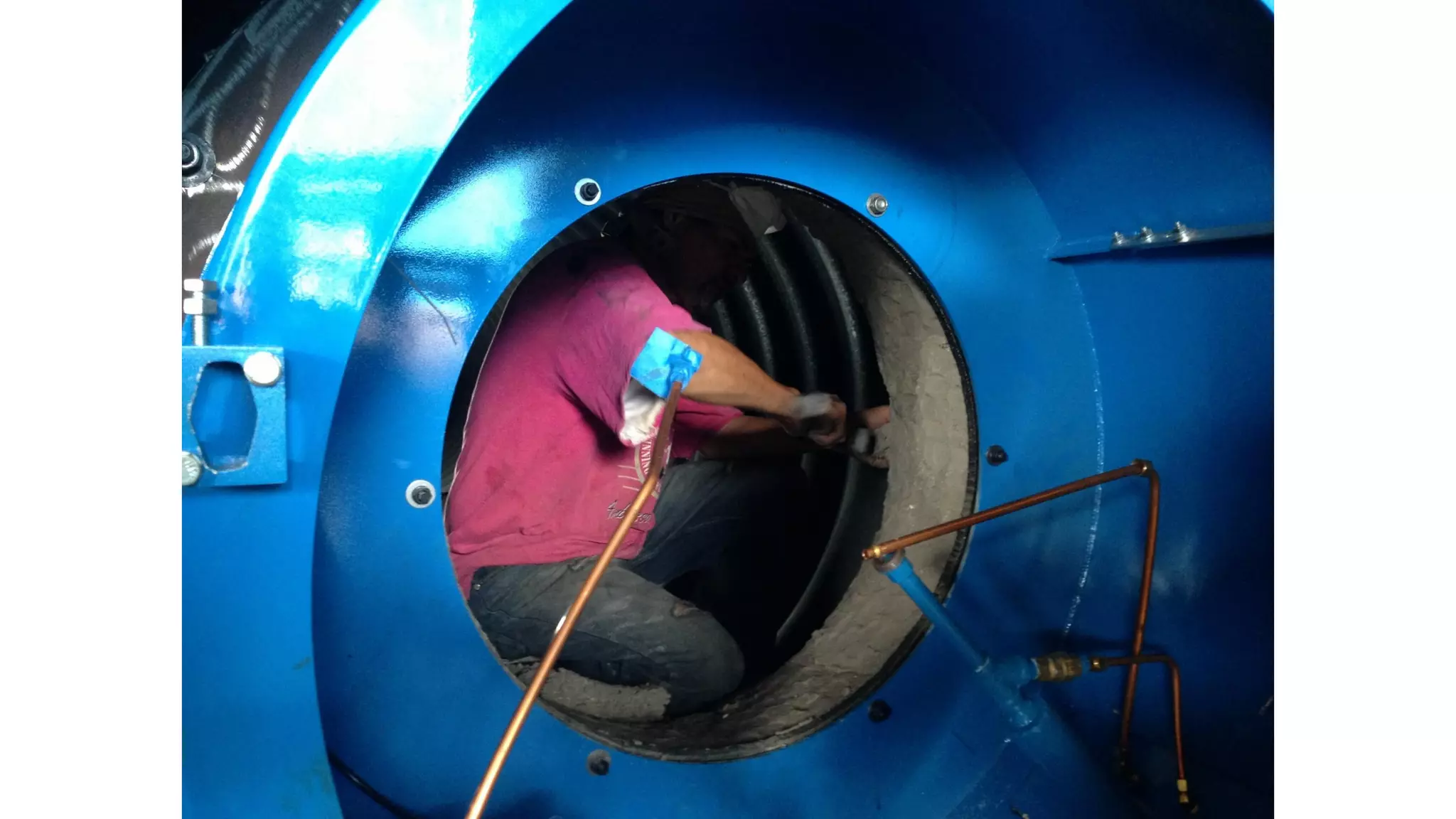 Quemado ST Johnson Instalacion 1000 HP CB High Pressure Boiler Retrofit Petenatti