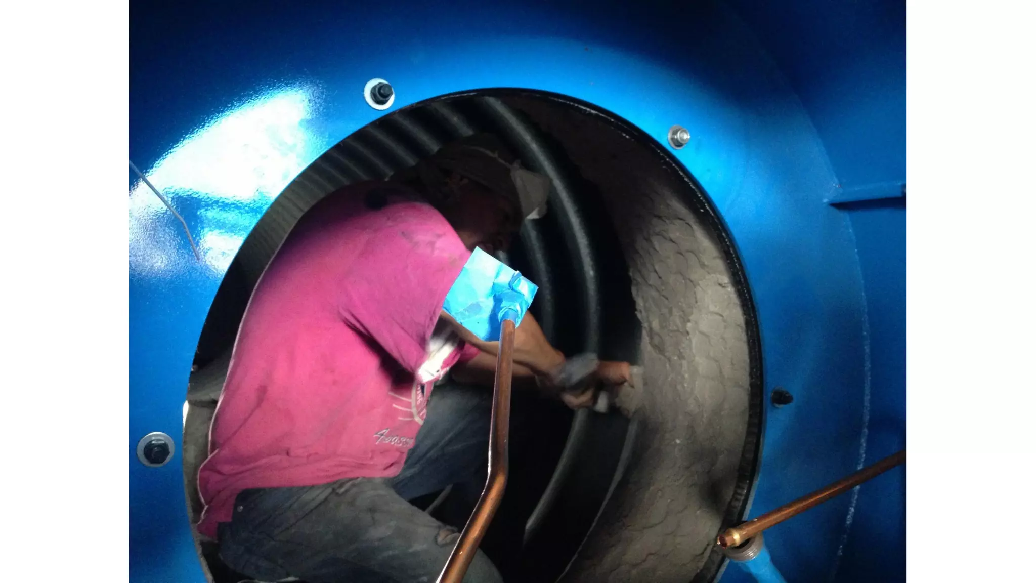 Quemado ST Johnson Instalacion 1000 HP CB High Pressure Boiler Retrofit Petenatti