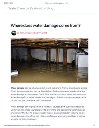 Where does water damage come from?......