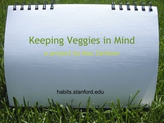 Keeping Veggies in Mind a project by Max Zamkow habits.stanford.edu 