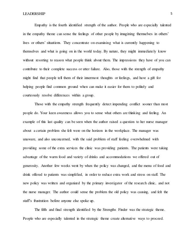 Nursing leadership essay