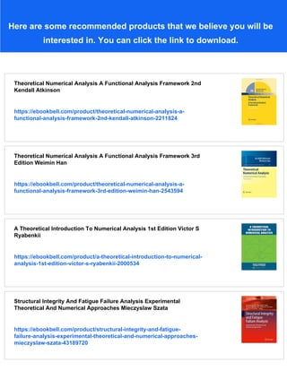 Theoretical Numerical Analysis A Functional Analysis Framework 1st ...