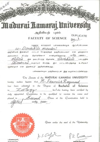 Francis-Certificates