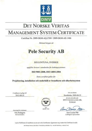 Certifikat ISO 9001 och 14011