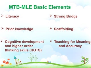 MTB-MLE FRAMEWORK curriculum, purpose, republic act | PPTX
