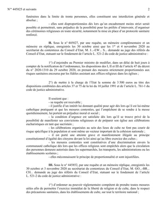 N°s
445825 et suivants 2
funéraires dans la limite de trente personnes, elles constituent une interdiction générale et
abs...