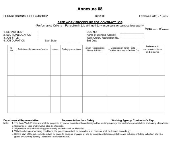 446 4002safe work procedure